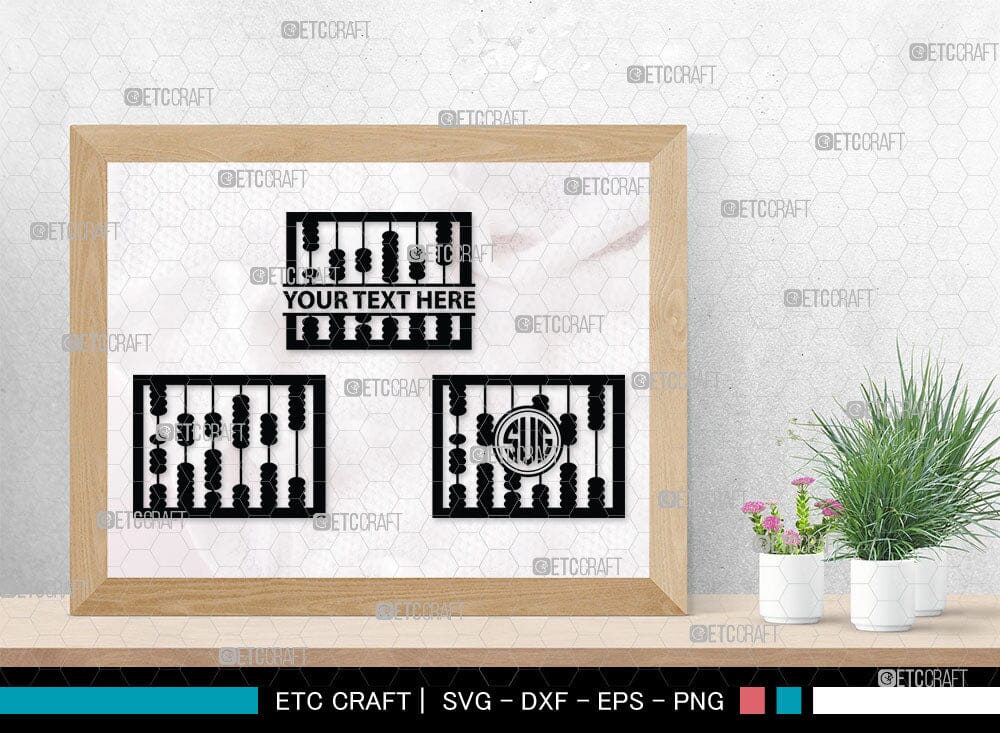 Abacus Monogram, Abacus Silhouette, Abacus SVG Cut Files, Mathematics ...