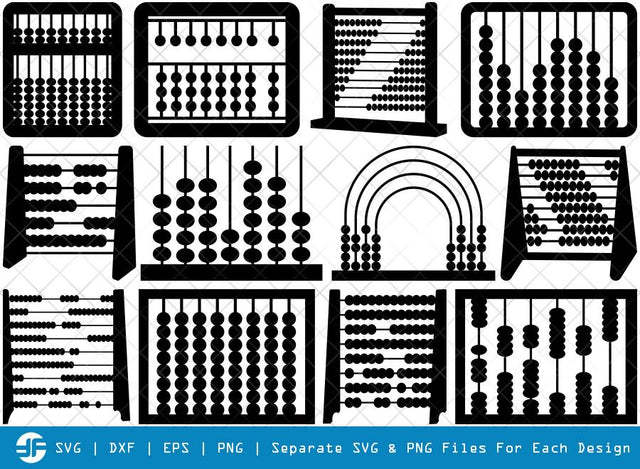 Abacus SVG Cut Files | Math Arithmetic Tool Silhouette Bundle | Maths Instrument Svg SVG ETC Craft 