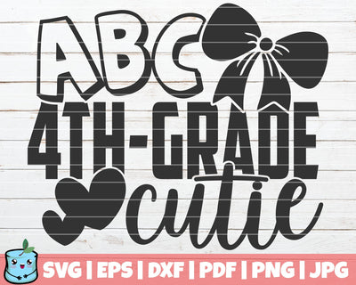 ABC 4th Grade Cutie SVG MintyMarshmallows 