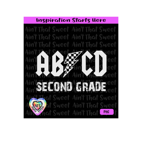 ABCD Second Grade | Lightning Bold | Racing Flag Pattern - Transparent png, svg, dxf - Silhouette, Cricut, ScanNCut SVG Aint That Sweet 