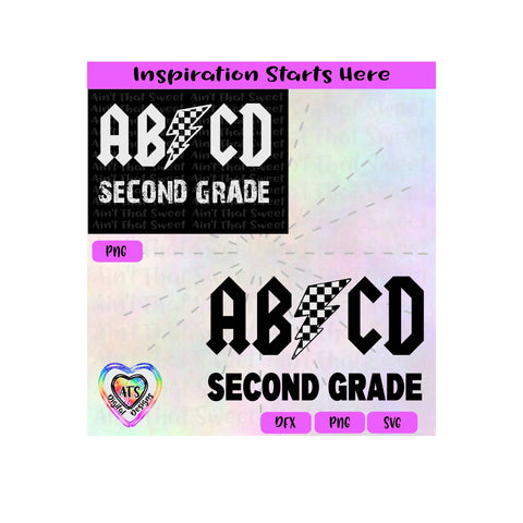 ABCD Second Grade | Lightning Bold | Racing Flag Pattern - Transparent png, svg, dxf - Silhouette, Cricut, ScanNCut SVG Aint That Sweet 