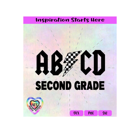 ABCD Second Grade | Lightning Bold | Racing Flag Pattern - Transparent png, svg, dxf - Silhouette, Cricut, ScanNCut SVG Aint That Sweet 