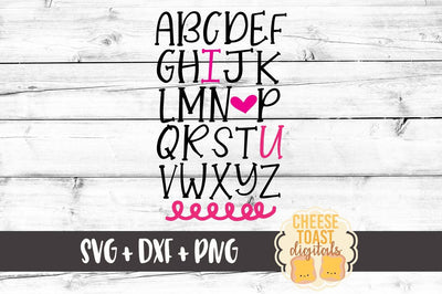 ABC's I Love You - Valentine Design SVG Cheese Toast Digitals 