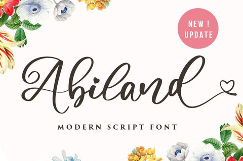Abiland Script - Heart Font Font Vultype Co 