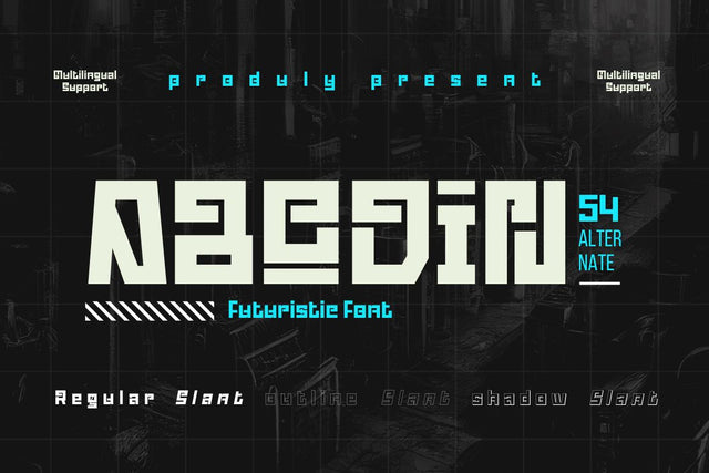 Abodin | Futuristic Font Font twinletter 