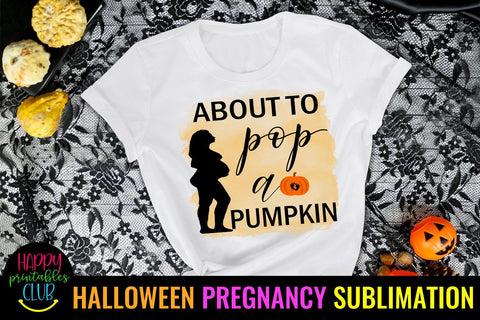 About to Pop- Halloween Pregnancy Sublimation Ideas PNG Sublimation Happy Printables Club 