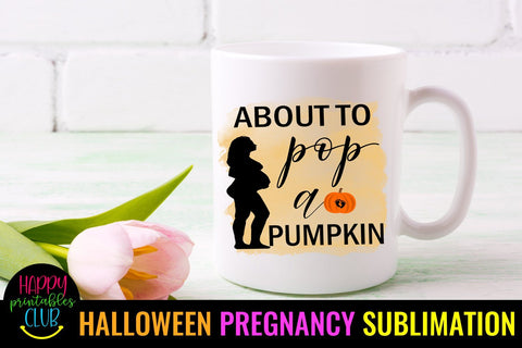 About to Pop- Halloween Pregnancy Sublimation Ideas PNG Sublimation Happy Printables Club 