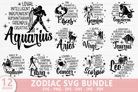 About Zodiac SVG Bundle, Astrology SVG SVG FiveStarCrafting 