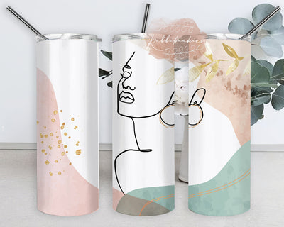 Abstract Boho Girl 20oz Tumbler Wrap, Boho Girl Tumbler Png, Boho Leaves Design Tumbler, Boho Art Woman Painting Tumbler Sublimation, Digital Download Sublimation Rabbitmakies 