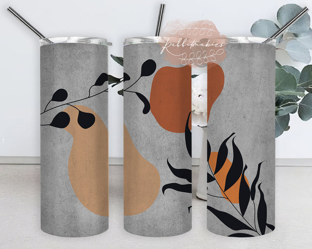 Abstract Botanical Tumbler Png, Abstract Leaves 20oz Skinny Tumbler, Minimal Leaves Digital Design, Abstract Sublimation Design, Instant Download Sublimation Rabbitmakies 