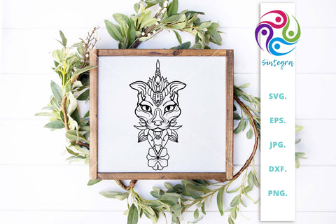 Abstract Cat Mandala SVG SVG Sintegra 