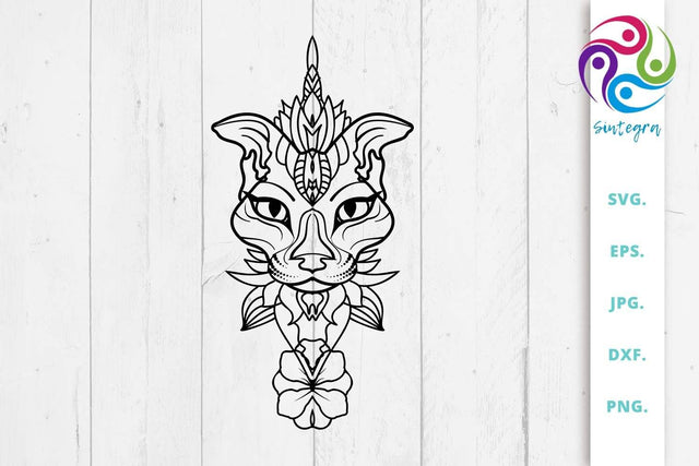 Abstract Cat Mandala SVG SVG Sintegra 