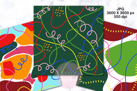 Abstract Colorful Christmas Digital Papers Backgrounds Pack Digital Pattern SineDigitalDesign 