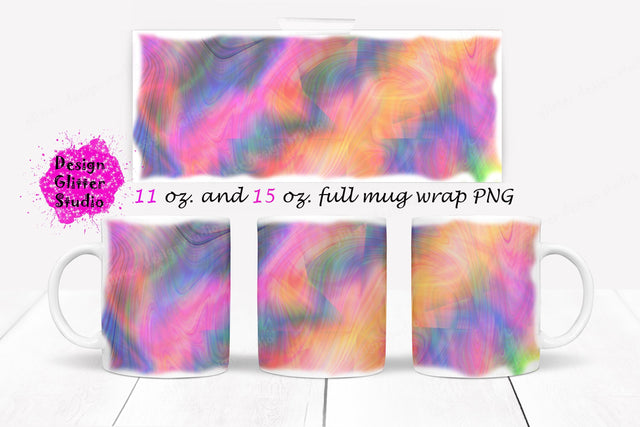 Abstract Cup Wrap,Ceramic 11 & 15 Oz Rainbow Leopard,Ombre Coffee Mug Sublimation Template,Cricut Mug Press Sublimation Wrap,PNG 300 DPI Sublimation ArtStudio 