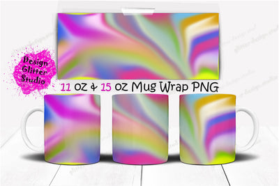 Abstract Cup Wrap,Ceramic 11 & 15 Oz Rainbow Leopard,Ombre Coffee Mug Sublimation Template,Cricut Mug Press Sublimation Wrap,PNG 300 DPI Sublimation ArtStudio 