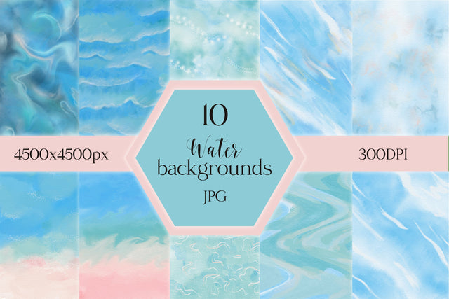 Abstract digital papers - Water backgrounds Sublimation LuckyTurtleArt 