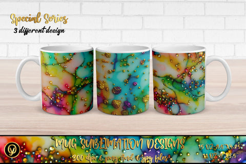 Abstract Glitter Mug Sublimation Designs Sublimation oyonnidesign 