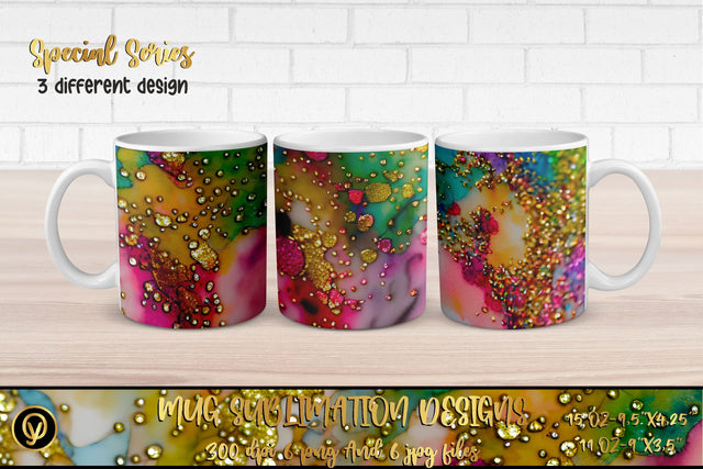 Abstract Glitter Mug Sublimation Designs Sublimation oyonnidesign 