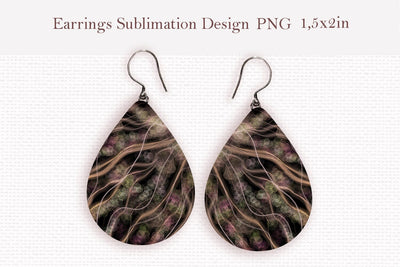 Abstract glitter teardrop earrings design png Sublimation LuckyTurtleArt 
