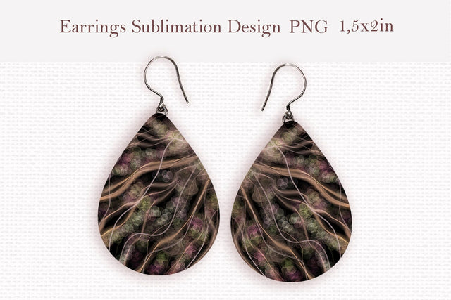 Abstract glitter teardrop earrings design png Sublimation LuckyTurtleArt 