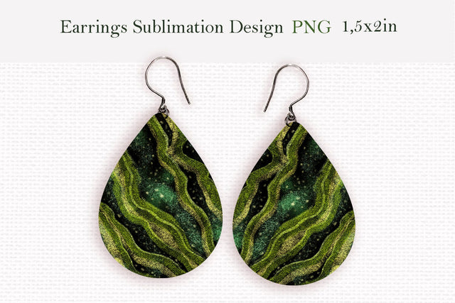 Abstract glitter teardrop earrings design png Sublimation LuckyTurtleArt 
