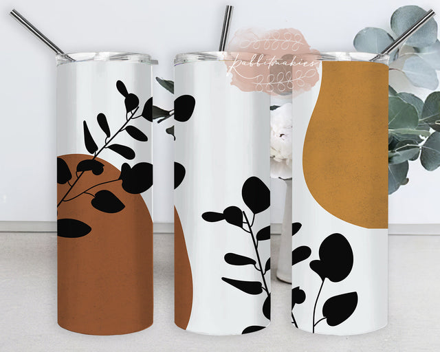 Abstract Leaves Tumbler Png, Boho Abstract 20oz Tumbler Wrap, Boho Leaves Design Png, Abstract Botanical Skinny Tumbler, Abstract Sublimation Design, Digital Download Sublimation Rabbitmakies 