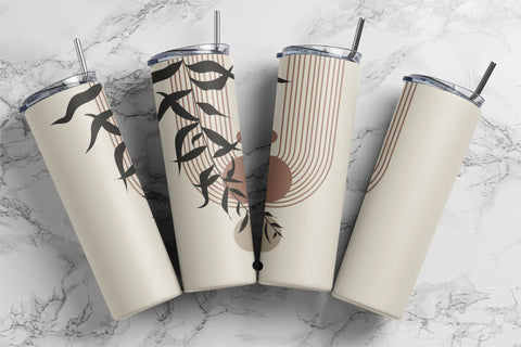 Abstract Leaves Tumbler Png, Boho Rainbow 20oz Tumbler Template, Boho Rainbow Sublimation Design, Boho Leaf Png, Digital Download Sublimation Rabbitmakies 