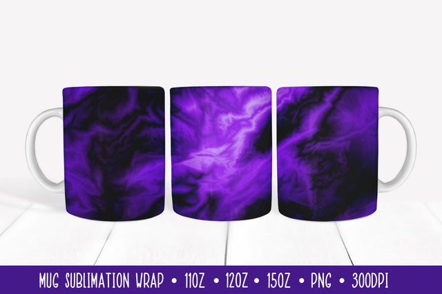Abstract Mug Sublimation Design. Black Purple Mug Wrap Sublimation LaBelezoka 