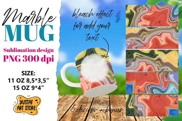 Abstract paint sublimation mug wrap bundle.Fluid art design Sublimation Yustaf Art Store 