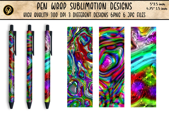 Abstract pen wrap glitter sublimation designs. Sublimation oyonnidesign 