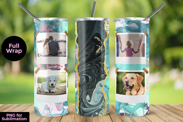 Abstract Photo 20oz Skinny Tumbler Wrap Template for Sublimation Sublimation Sublimatiz Designs 