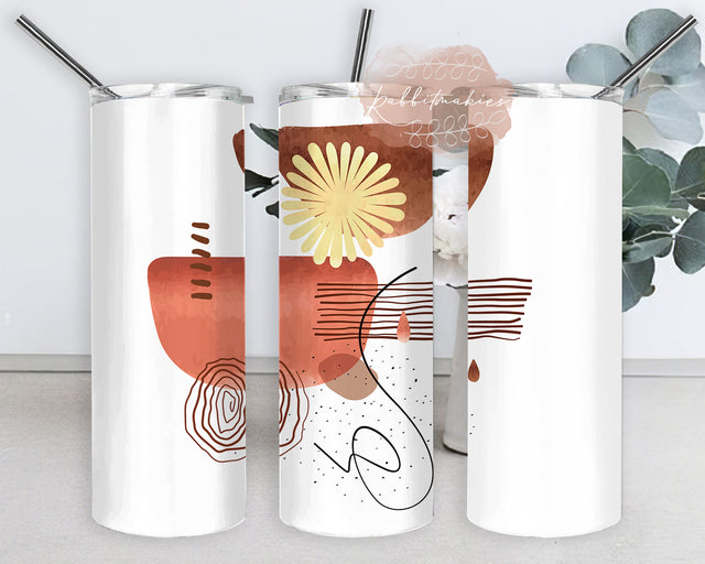 Abstract Shapes 20oz Skinny Tumbler, Abstract Tumbler Png, Minimalist Shapes Design Png, Boho Abstract Sublimation Design, Digital Download Sublimation Rabbitmakies 