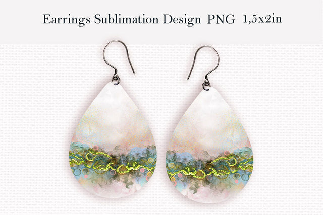 Abstract teardrop earrings design png Sublimation LuckyTurtleArt 