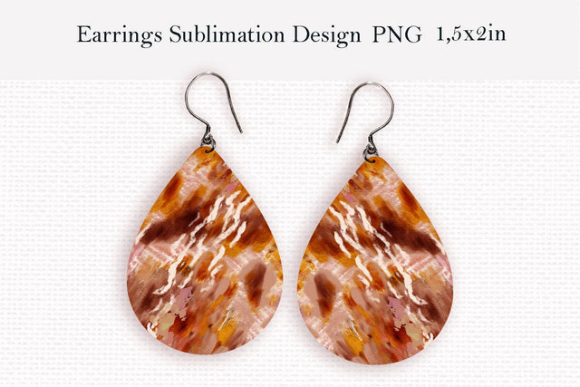 Abstract teardrop earrings design png SVG LuckyTurtleArt 