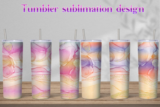Abstract tumbler design | Alcohol ink background Sublimation Svetana Studio 