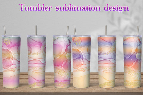 Abstract tumbler design | Alcohol ink background Sublimation Svetana Studio 