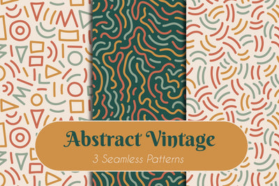 Abstract Vintage Seamless Patterns Digital Pattern Rin Green 