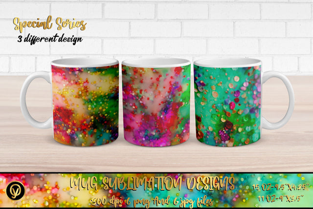 Abstract Watercolor Splash Mug Sublimation Designs Sublimation oyonnidesign 