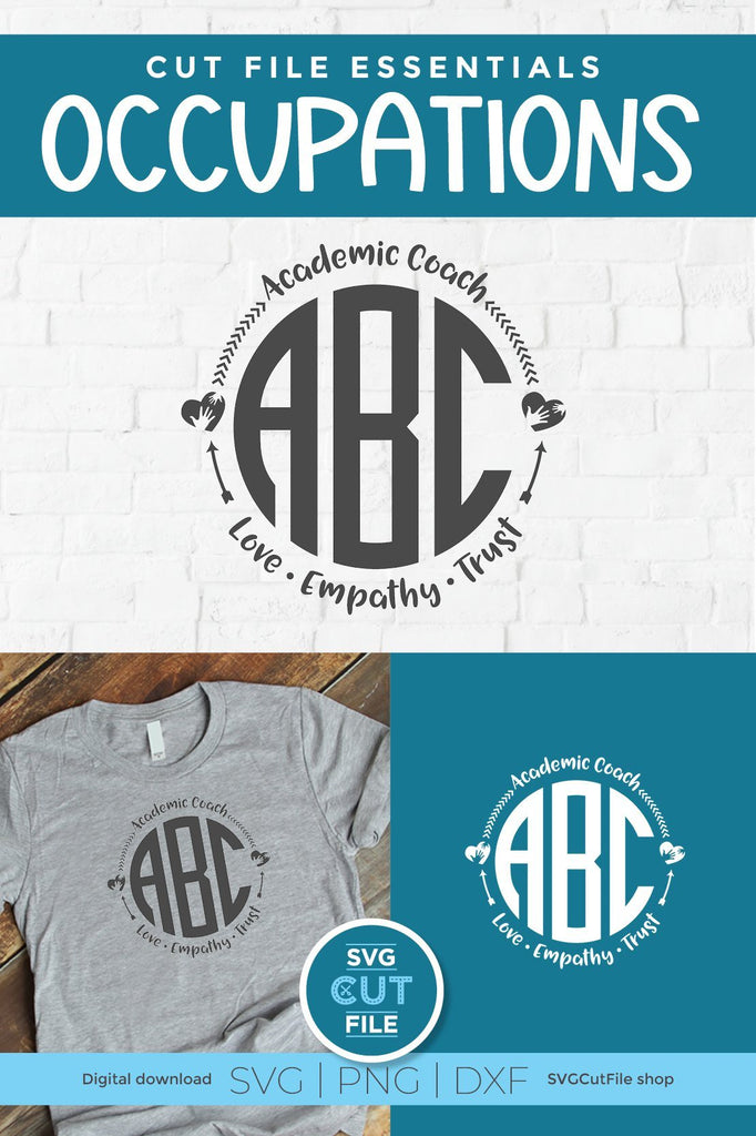 Academic coach svg, ac svg, monogram font, monogram svg, instructional ...