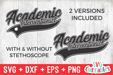 Academic Interventionist svg - Teacher svg - Occupation - Swoosh - svg - dxf - eps - png - Cut File - Silhouette - Cricut - Digital Download SVG Svg Cuttables 