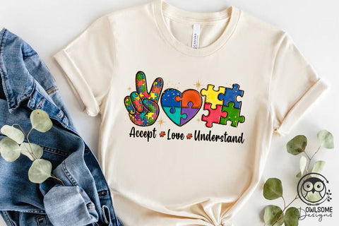 Accept Love Understand Autism PNG Sublimation Owlsome.Designs 