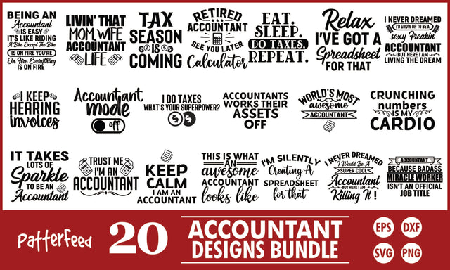 Accountant SVG Designs Bundle SVG PatternFeed8 