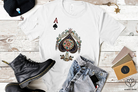 Ace Of Spades - Playing Card Graphic SVG Design Sublimation SVG Karma Genie Graphics 