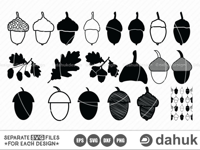 Acorn template svg, Acorn svg, Acorn Pattern svg, Cut file, for silhouette, svg, eps, dxf, png, clipart cricut design space, vinyl cut files SVG dahukdesign 