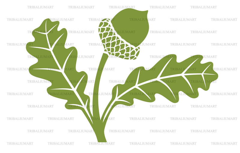 Acorn with leaf SVG TribaliumArtSF 