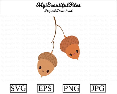 Acorns - Thanksgiving SVG MyBeautifulFiles 