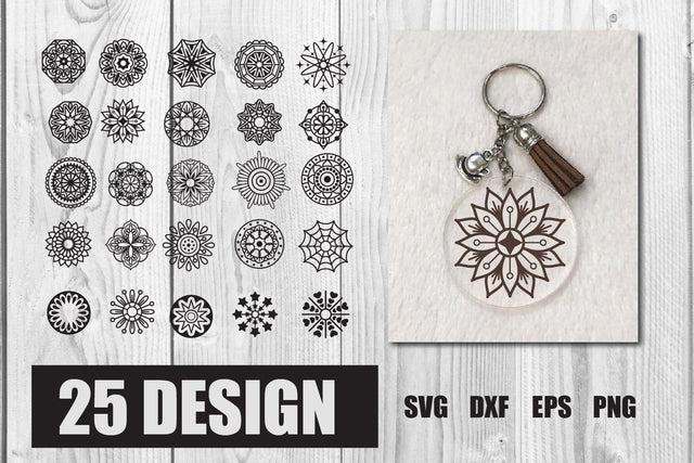 Acrylic Keychain mandala background Bundle svg SVG dadan_pm 