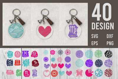Acrylic Keychain Pattern background Bundle svg SVG dadan_pm 