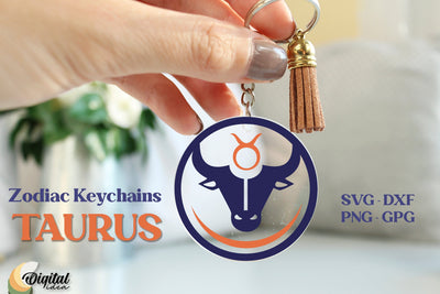 Acrylic Keychain SVG. Zodiac Keychain SVG. Zodiac Sign SVG SVG Evgenyia Guschina 