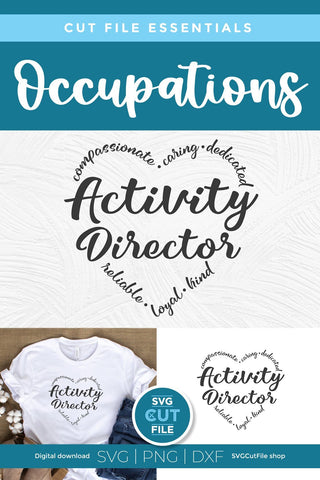 Activity Director svg, Director svg, Director appreciation svg, Activity Professionals svg, Professional, Day Week, heart svg, activities SVG SVG Cut File 